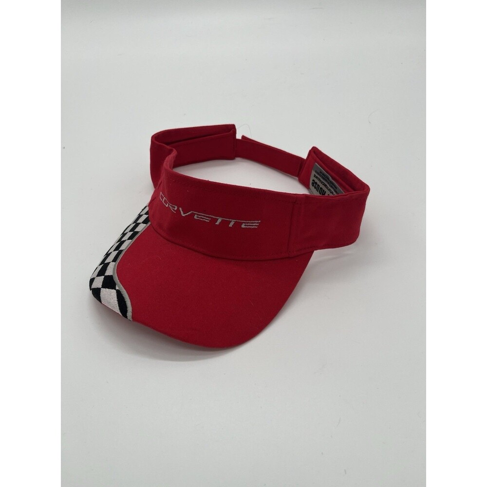 Mad House Corvette Racing Visor Red Checkered Flag Flame Y2K racing core
